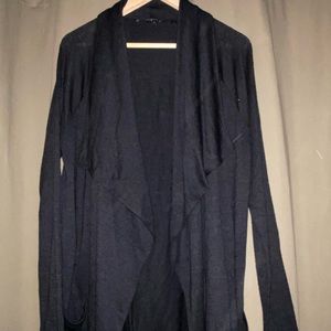 Banana Republic Black Shaw cardigan with pockets.